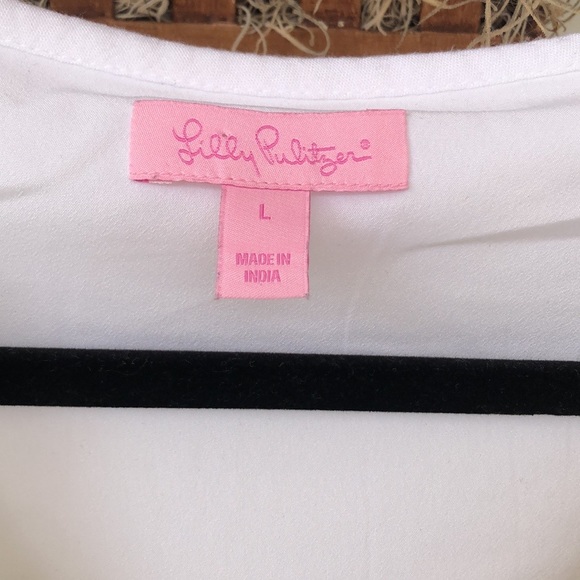 Lilly Pulitzer size large white dress with gold. - Picture 6 of 14